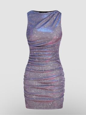 Cider NWT STAR GLITTER RUCHED MINI DRESS size 4